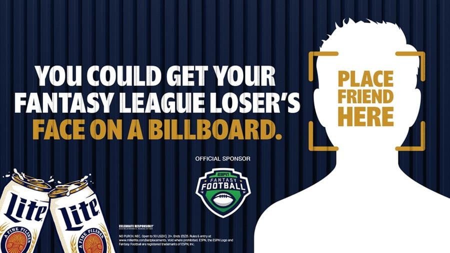 Your Fantasy League Loser's Face Could Be on a Billboard